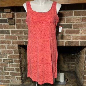 Basic Editions Red Paisley Midi Dress